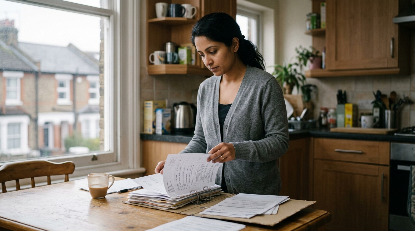 UK visa holder reviewing documents as earned settlement rules are decided