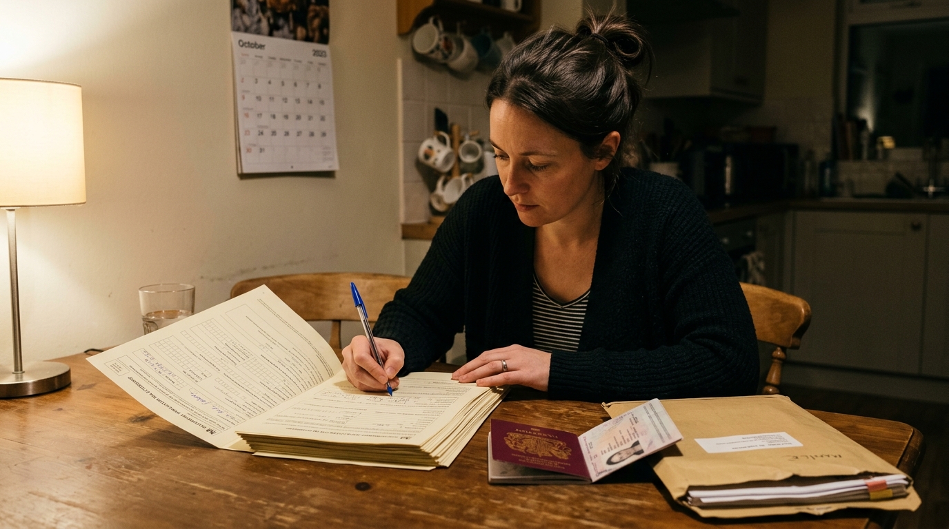 Applicant completing a green card form ahead of the public charge rule 2026 deadline