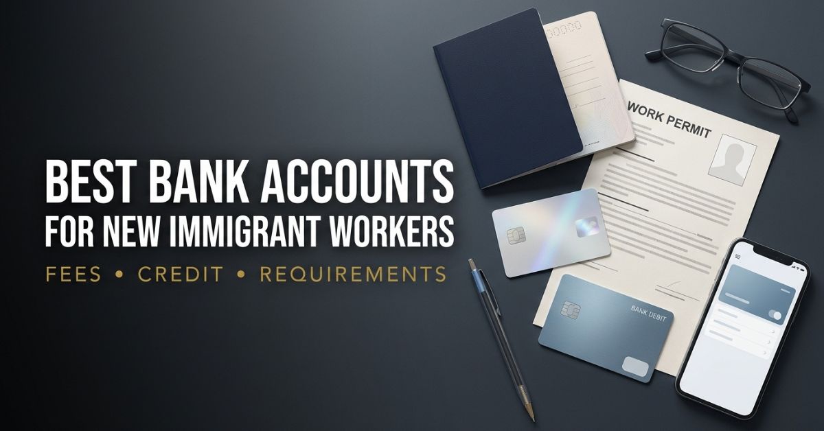 Best bank accounts for new immigrant workers with visa, work permit and bank card documents