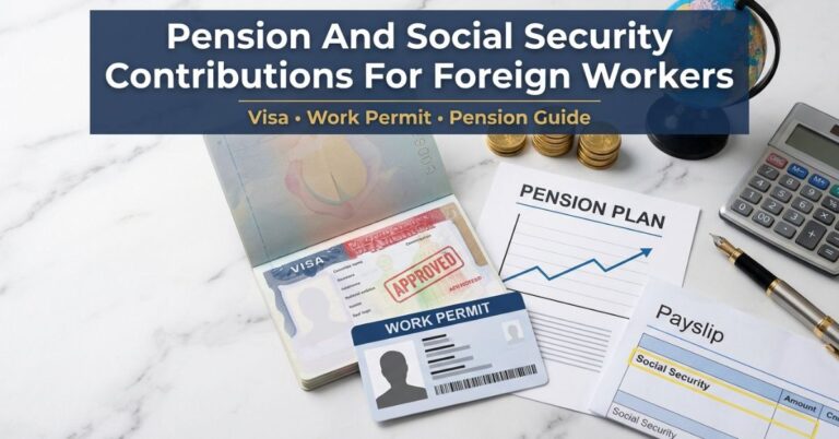 social security contributions for foreign workers with visa, work permit and pension plan
